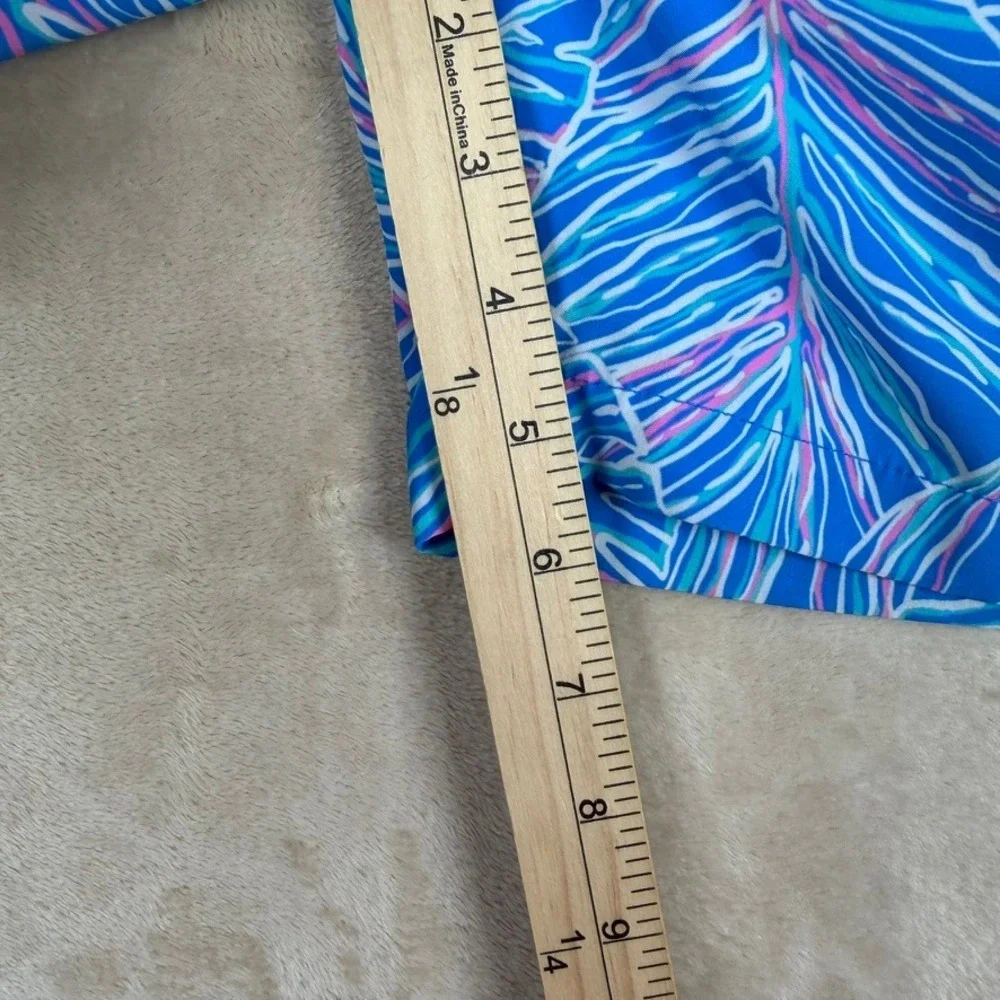 Chubbies Mens Blue Palm Leaf Print Swim Trunks Large Beachwear Coastal Preppy